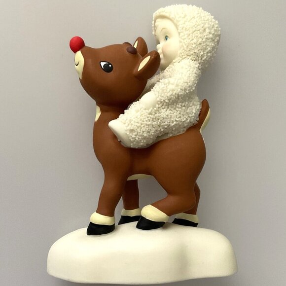 VINTAGE 1992 DEPARTMENT 56 SNOWBABIES "RUDOLPH LIGHTS THE WAY" FIGURINE - Picture 2 of 9